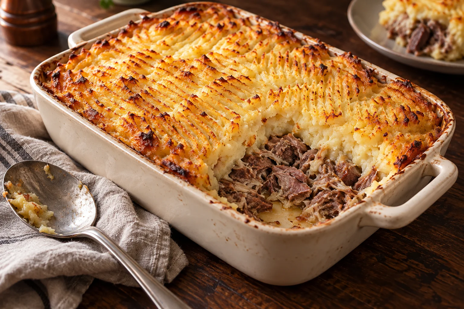 Hachis Parmentier gratiné dans son plat